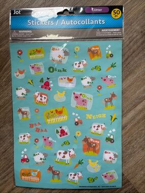 ❤️$2 Jot Glitter Farm Animal Stickers